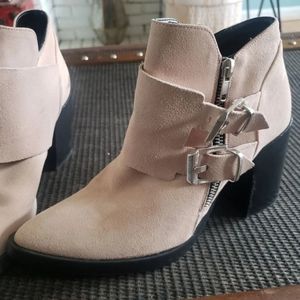 Zara Blush Suede Booties